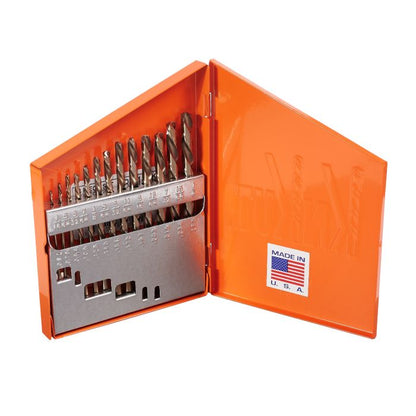 KnKut 13Pc Left Hand Jobber Length Drill Bit Set (1/16" - 1/4" by 64ths)