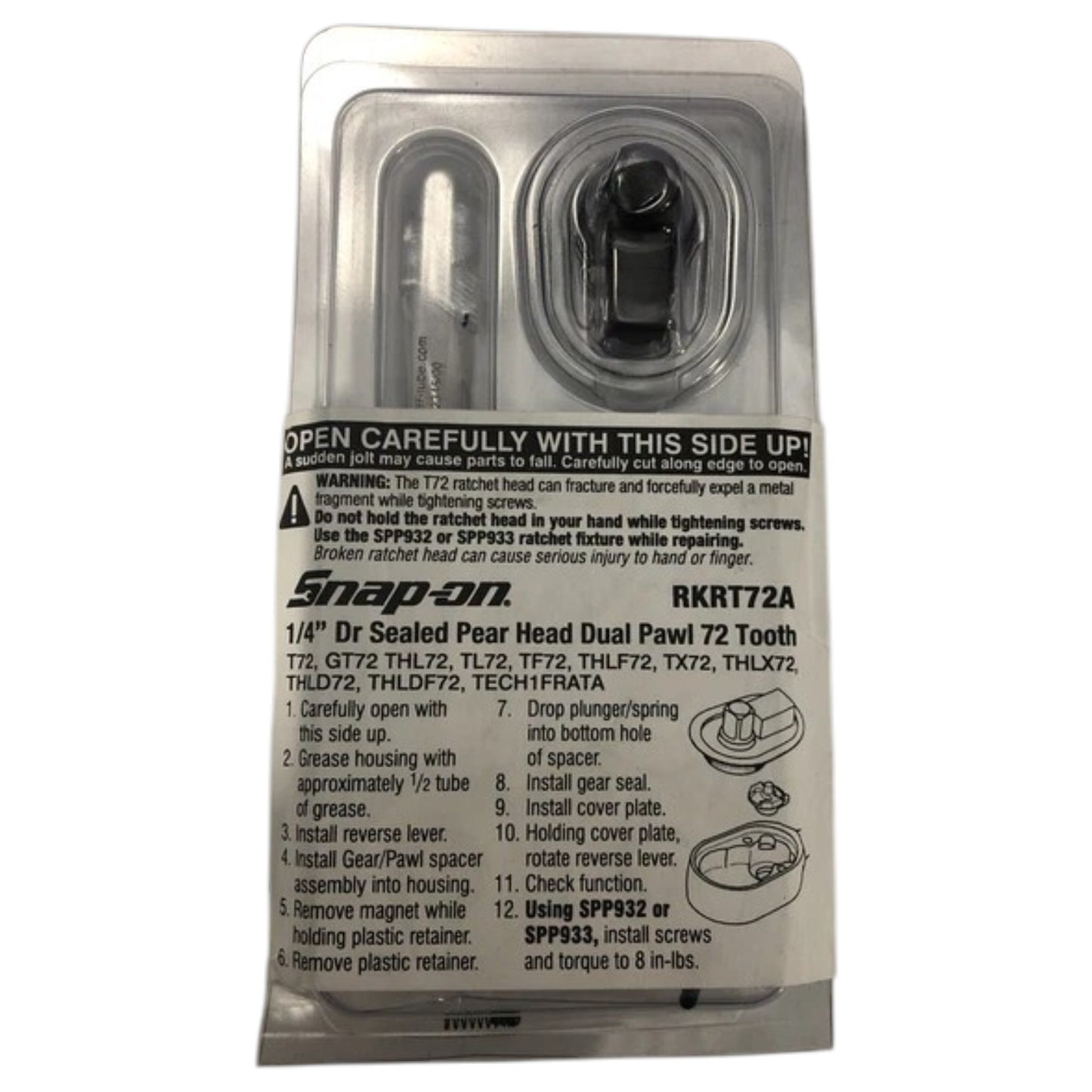 Snap-on 1/4" Sealed Dual Pawl 72T Ratchet Repair Kit