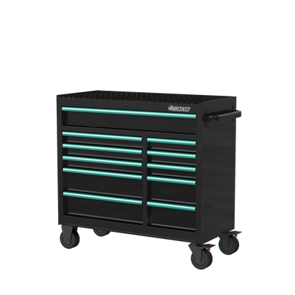 BOXO 41" Black 11-Drawer Roll Cabinet (Trim colour options)