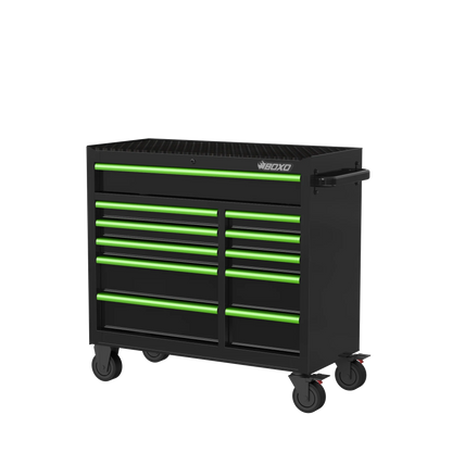 BOXO 41" Black 11-Drawer Roll Cabinet (Trim colour options)