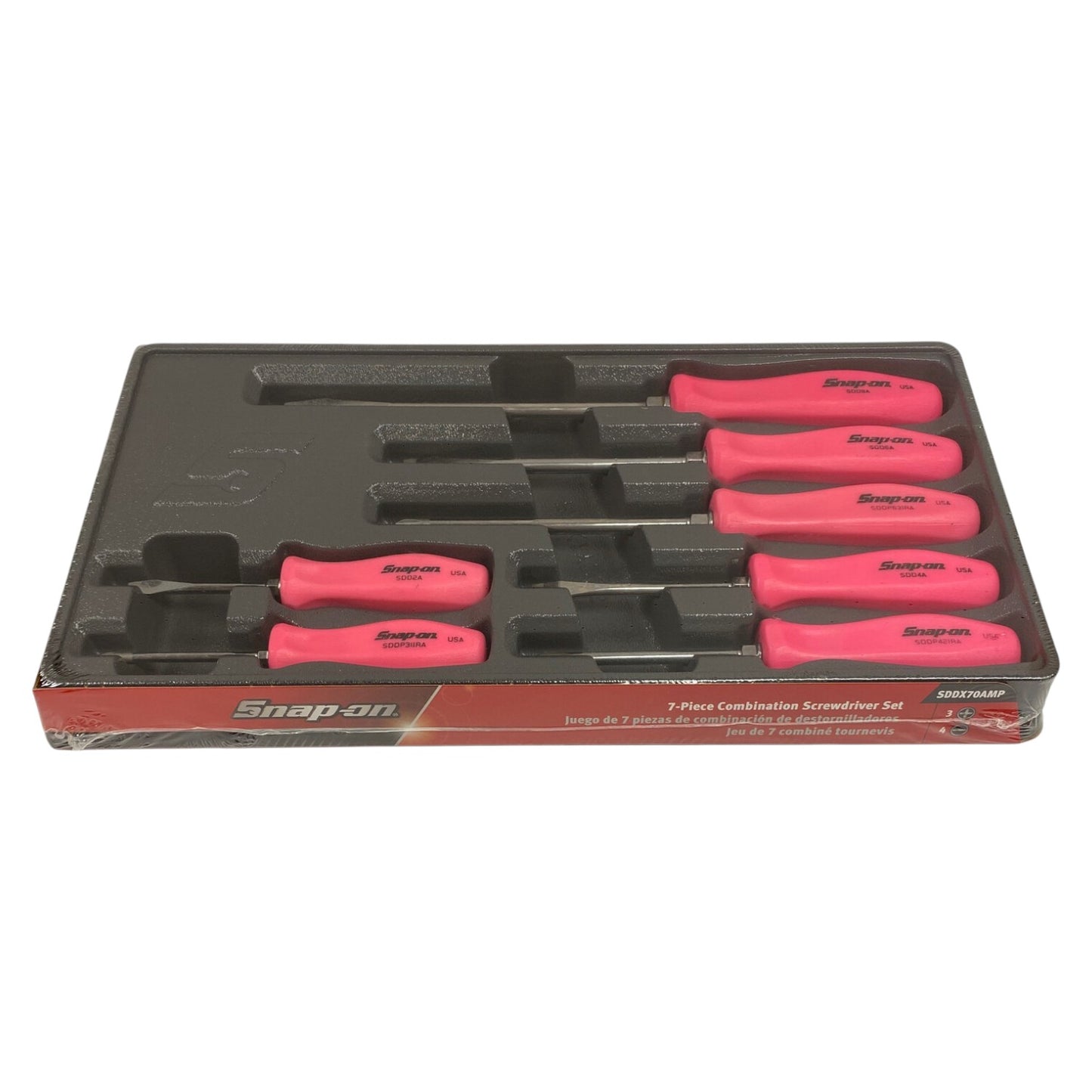 Snap-on 7Pc Pink Combination Screwdriver Set