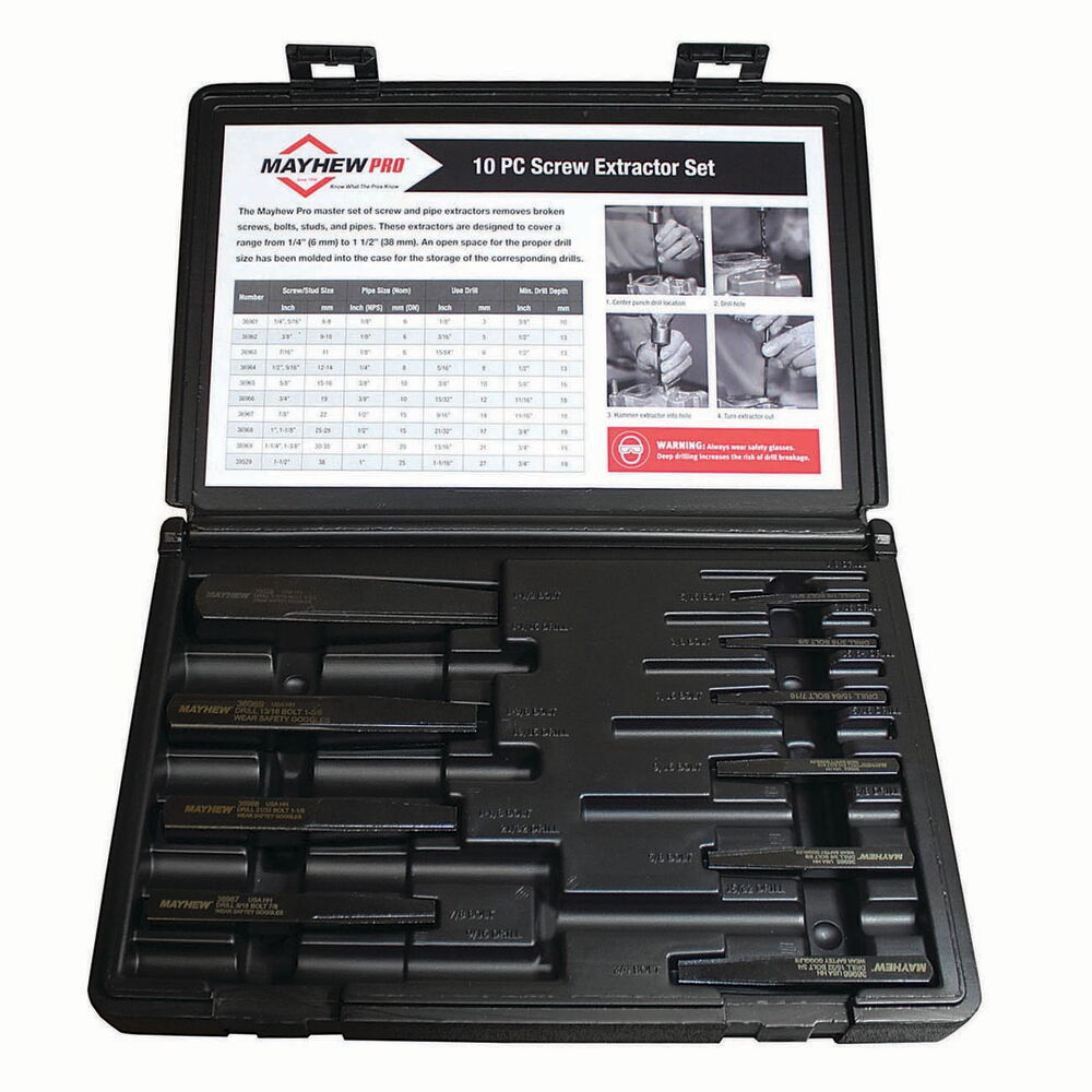 Mayhew 10Pc SAE Screw Extractor Set