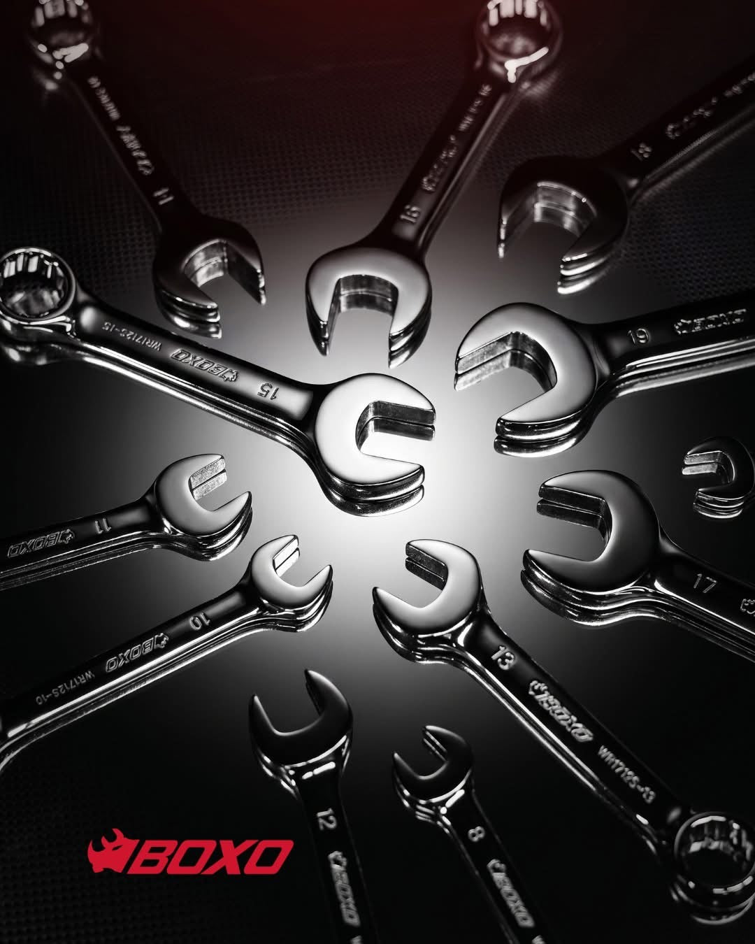 BOXO 12Pc Stubby Combination Spanner Set