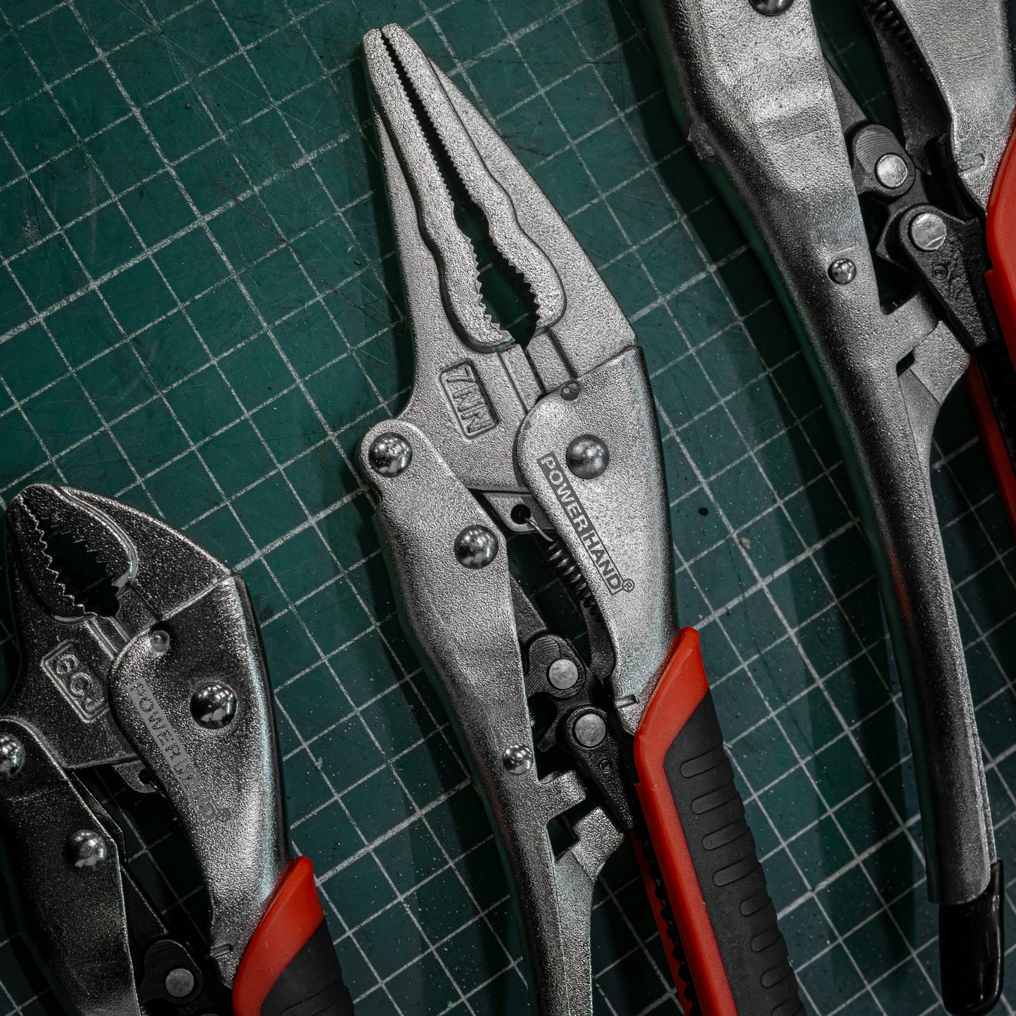 POWERHAND 3Pc Automatic Return Locking Plier Set In EVA Foam