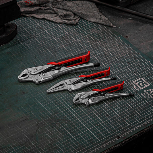 POWERHAND 3Pc Automatic Return Locking Plier Set In EVA Foam