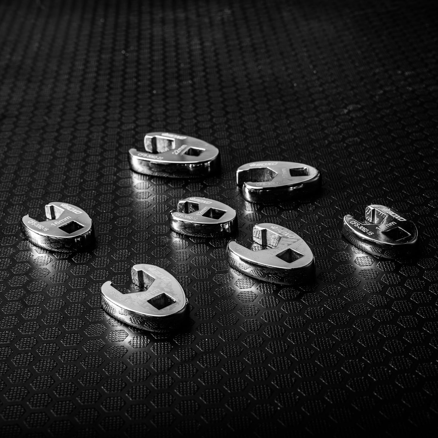 BOXO 12Pc 3/8" 6PT Crow Foot Wrench Set