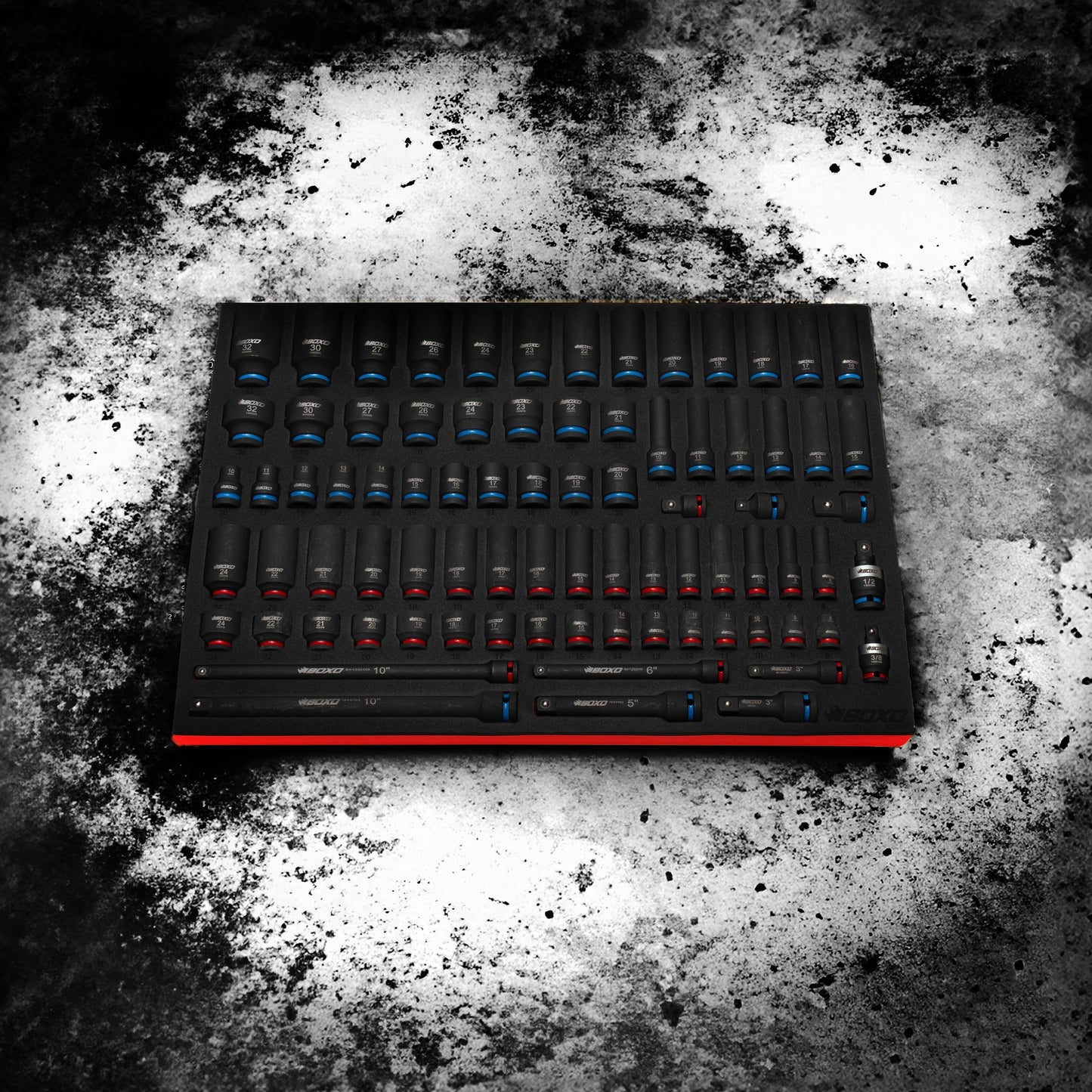 BOXO 81Pc 3/8" & 1/2" Drive Master Impact Socket Set