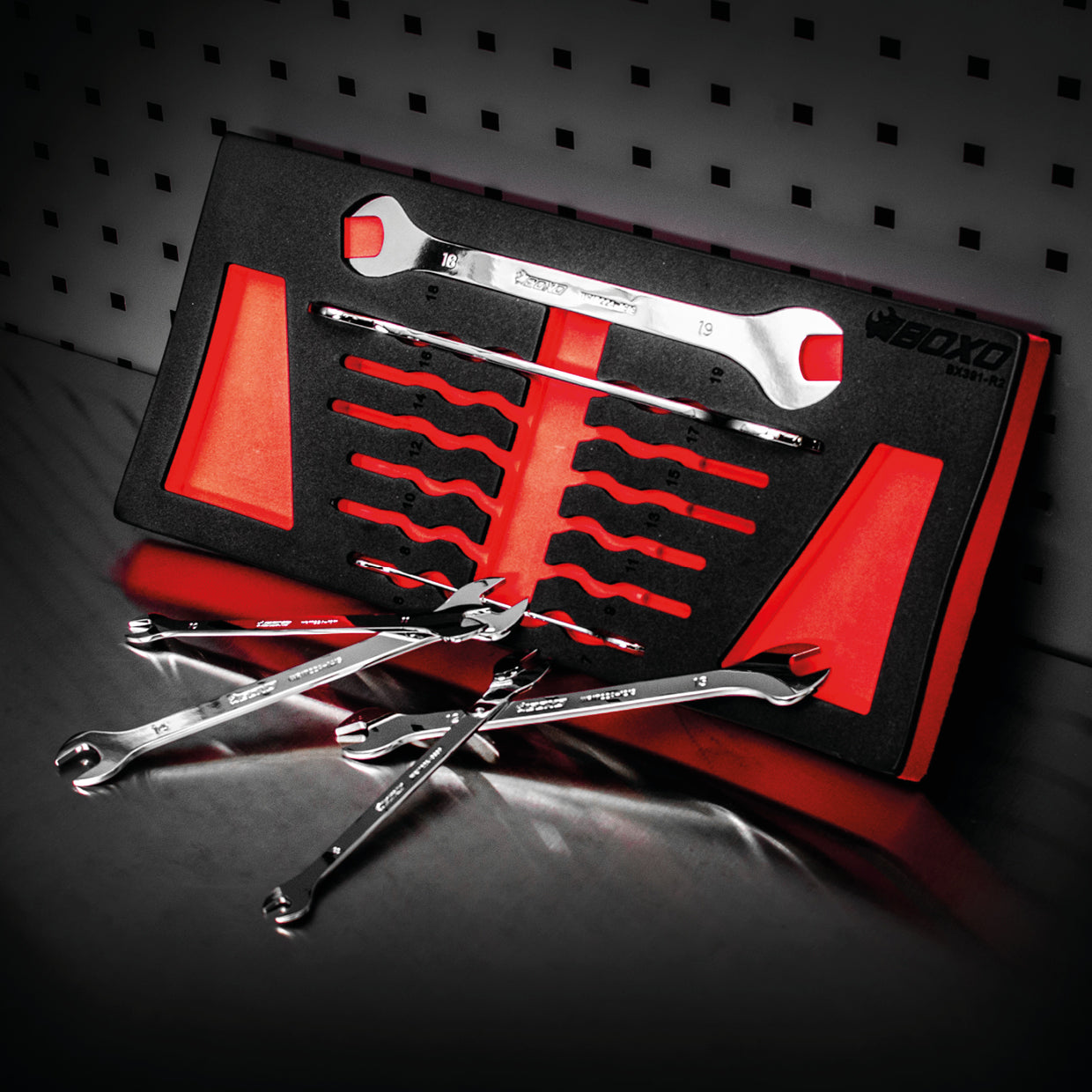 BOXO 7Pc Ultra Thin Double Open-End Spanner Set (6mm to 19mm)