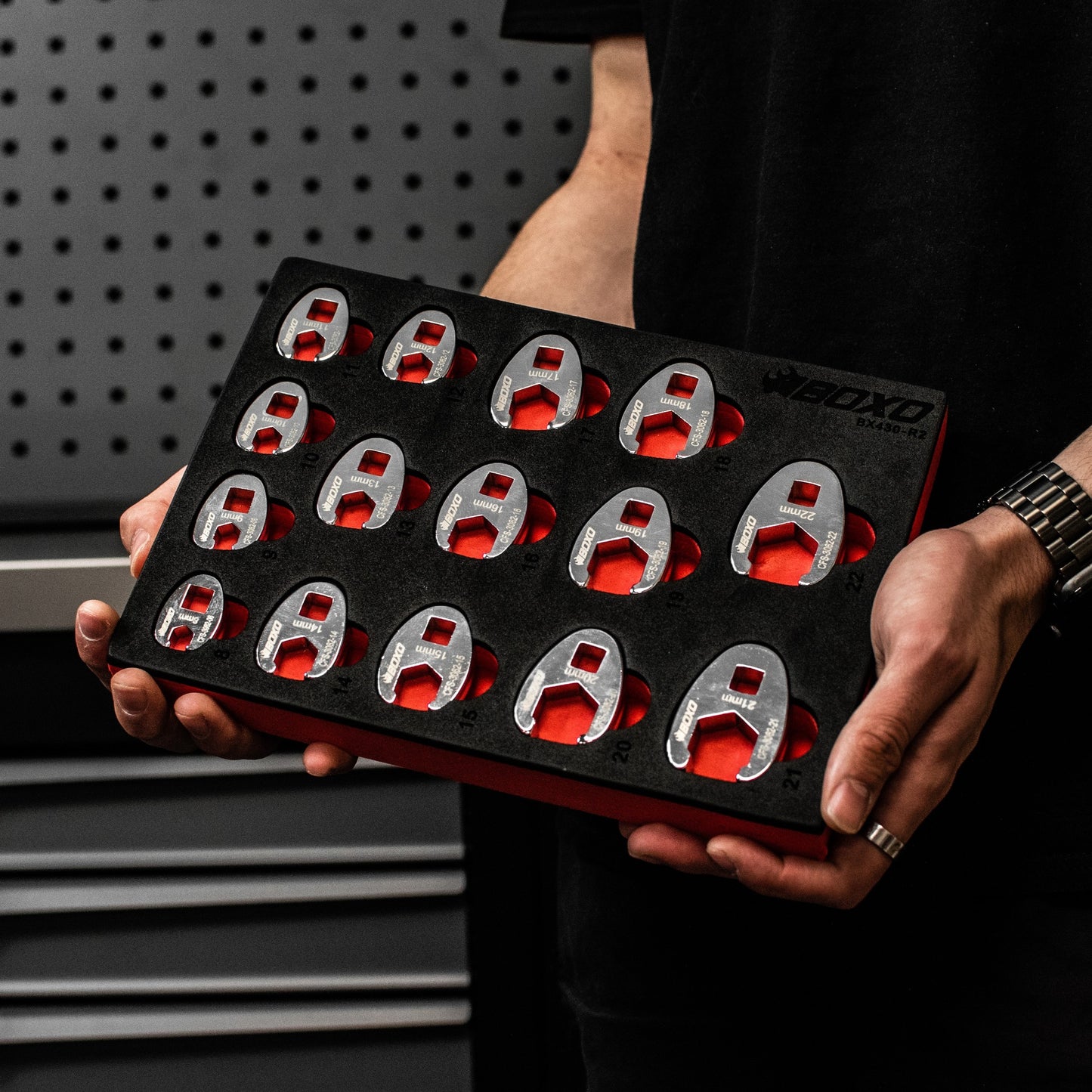 BOXO 12Pc 3/8" 6PT Crow Foot Wrench Set