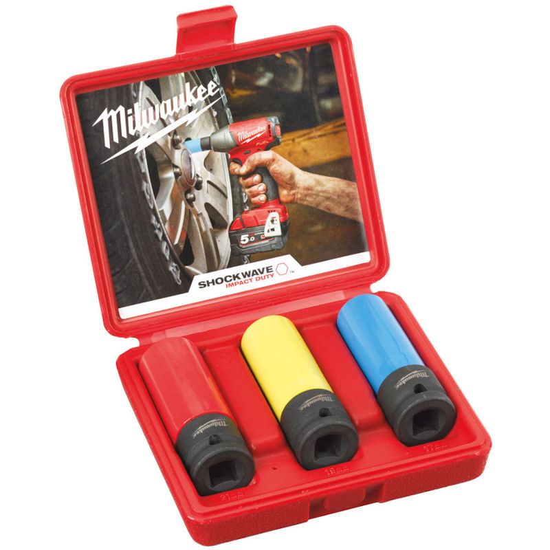 Milwaukee 3Pc 1/2" ShockWave Impact Duty Impact Socket Set