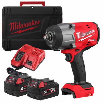 Milwaukee M18FHIW2F12-502X 18V FUEL 1/2" High Torque Impact Wrench with FREE SOCKET SET
