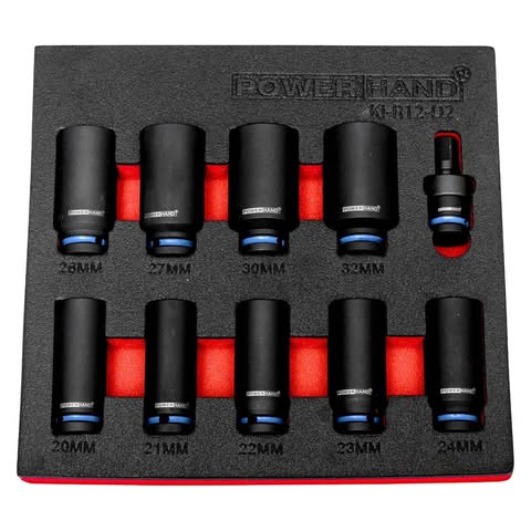POWERHAND 1/2" Deep Impact Socket Set in EVA Foam 20-32mm