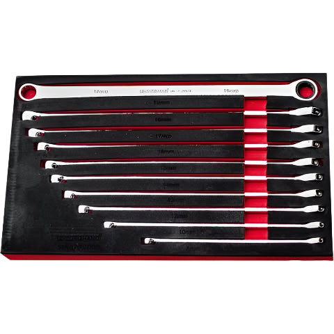 POWERHAND 10Pc XL Double Ring Ratchet/Fixed Spanner Set