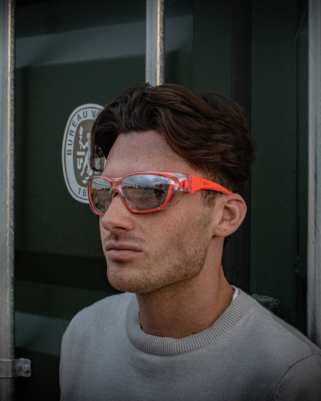 POWERHAND Orange Anti Fog Clear Lens Safety Glasses