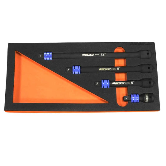 BOXO 4 Pc 1/2" Impact Extension Set With Quick Release