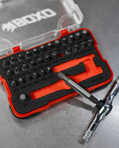 BOXO 33Pc 1/4" Socket Set & Accessories