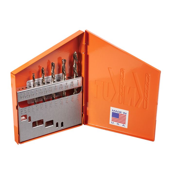 KnKut 5Pc Left Hand Jobber Length Drill Bit Set
