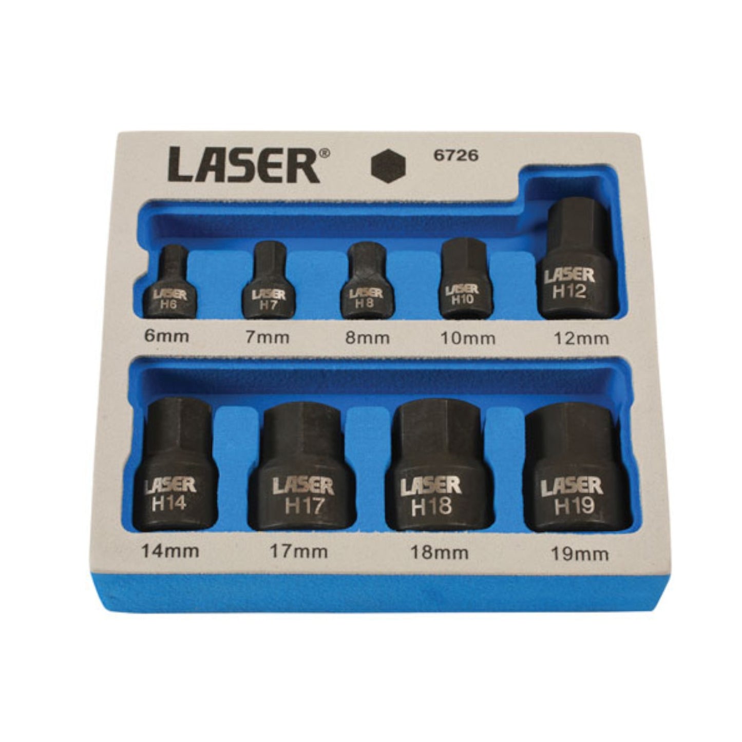 Laser 9Pc 1/4" & 3/8" Low Profile Impact Hex Socket Bit Set