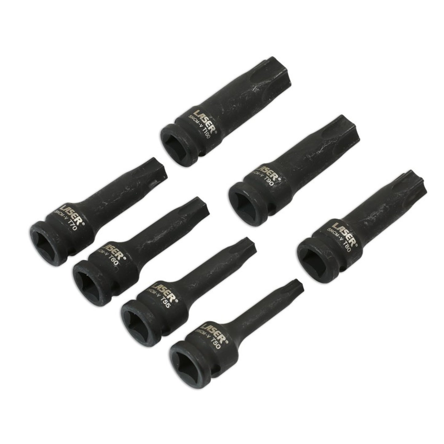 Laser 7Pc 1/2" Long Impact Star Socket Bit Set