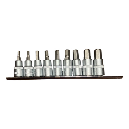 POWERHAND 9Pc 3/8" 50mm S2 Hex Bit Socket Set