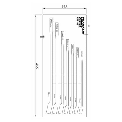 FRANKLIN GearF Grip4+ 7Pc 12pt XL Combination Spanner Set