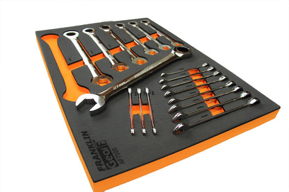 FRANKLIN GearF 18Pc Grip4+ Open End and 12pt Ratchet Ring Master Set