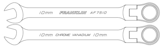 FRANKLIN GearF 12pt Flexi Ratchet Combination Spanners (10mm - 19mm)