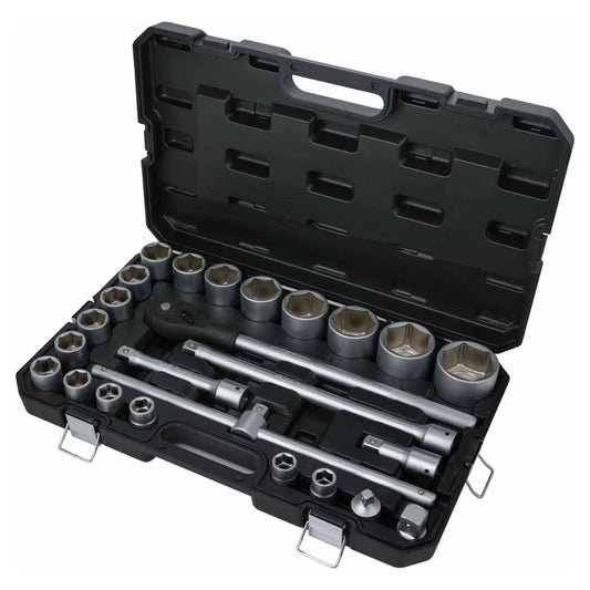 POWERHAND 25Pc 3/4" 6Pt Chrome Socket Set