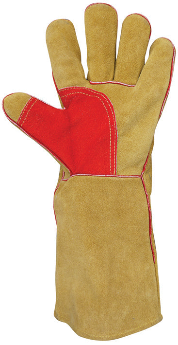Leather Premium Gold Welders Gauntlet
