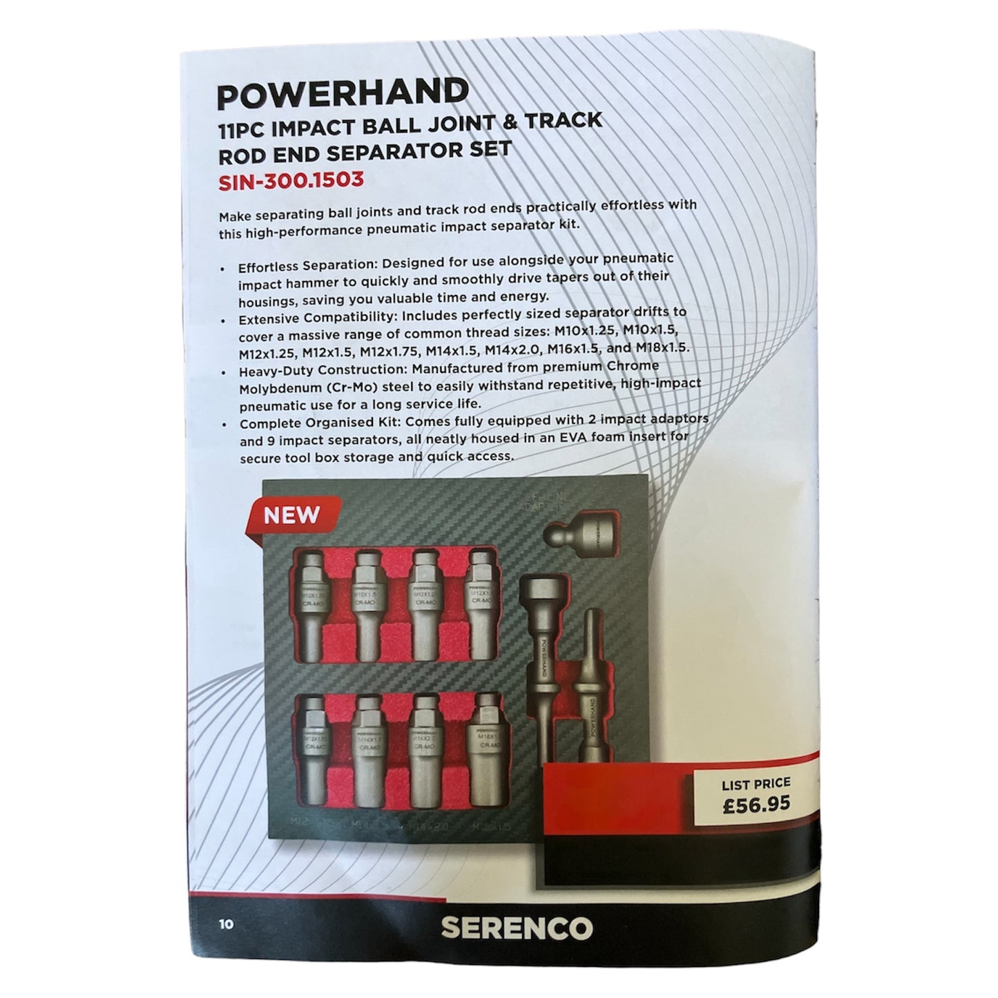 POWERHAND 11Pc Impact Ball Joint & Track Rod End Separator Set