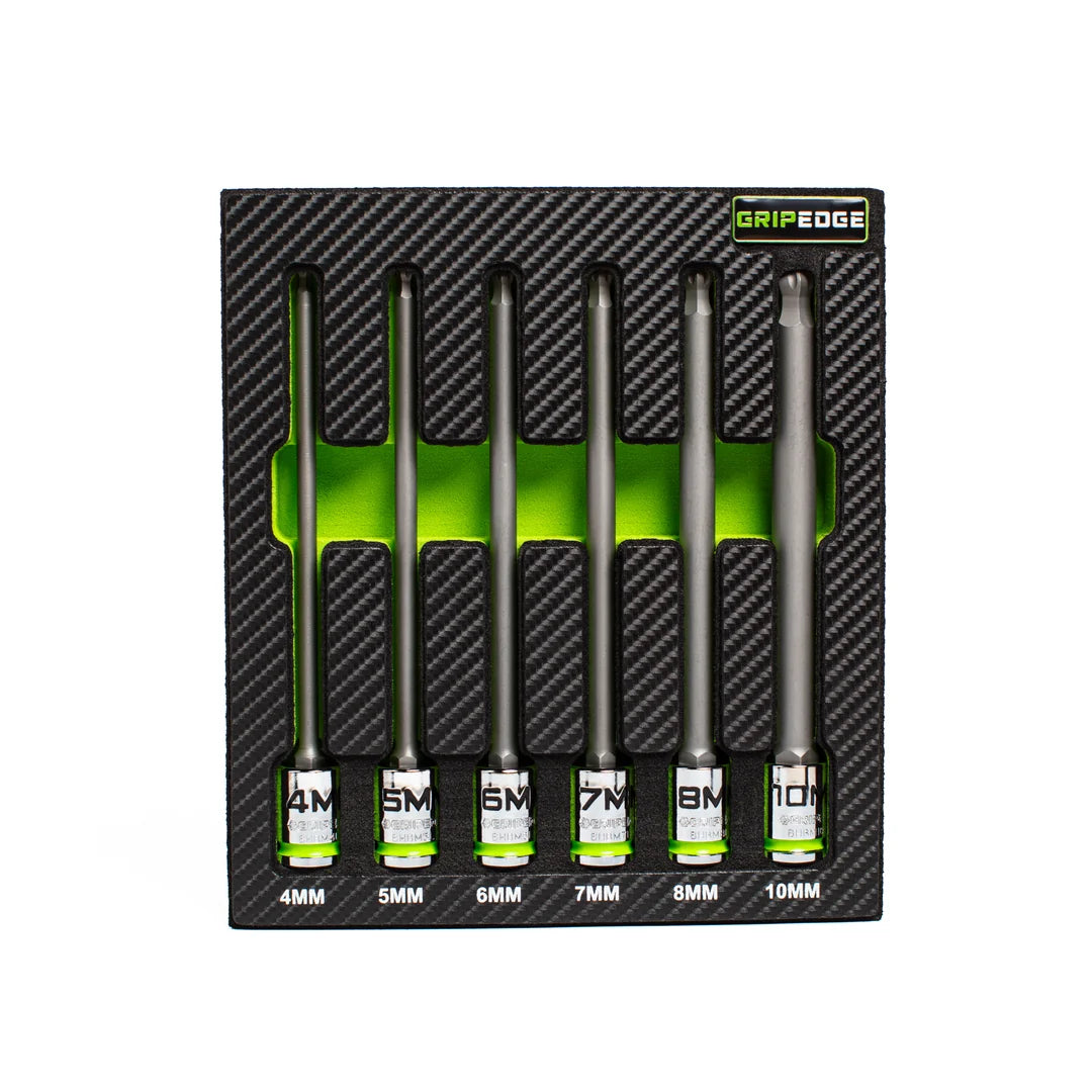 GripEdge 6Pc 3/8" RPT Long Ball Hex Driver Kit
