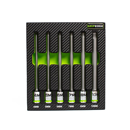 GripEdge 6Pc 3/8" RPT Long Ball Hex Driver Kit