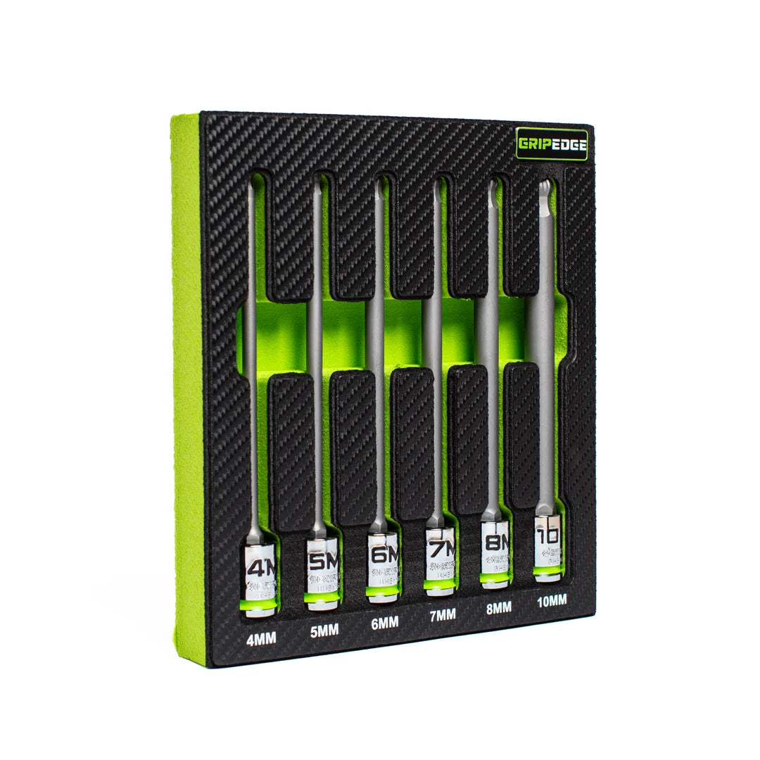 GripEdge 6Pc 3/8" RPT Long Ball Hex Driver Kit