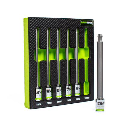 Gripedge 6pc RPT 3/8 Long Ball Hex Driver Kit