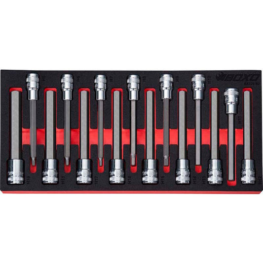15 Pce 1/2" Long Hex Bit Socket Set-Boxo-Equipment