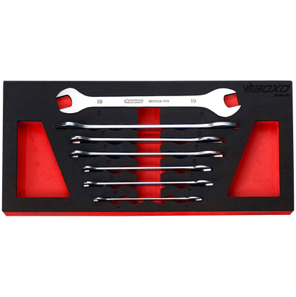 BOXO 7Pc Ultra Thin Double Open-End Spanner Set (6mm to 19mm)