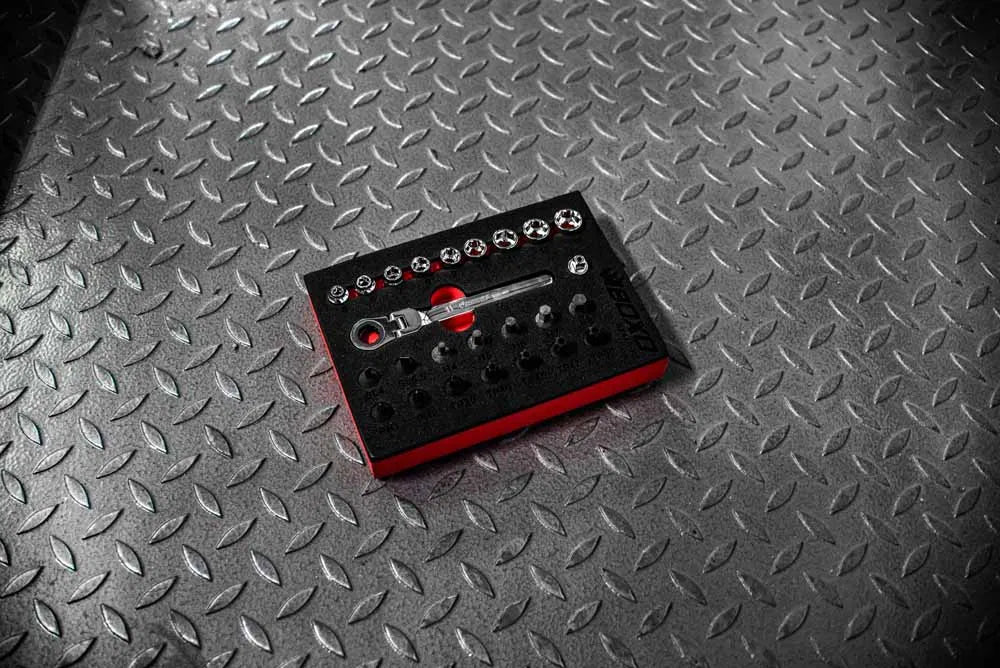 BOXO 25Pc 1/4" Low Profile Socket & Stubby Bit Set