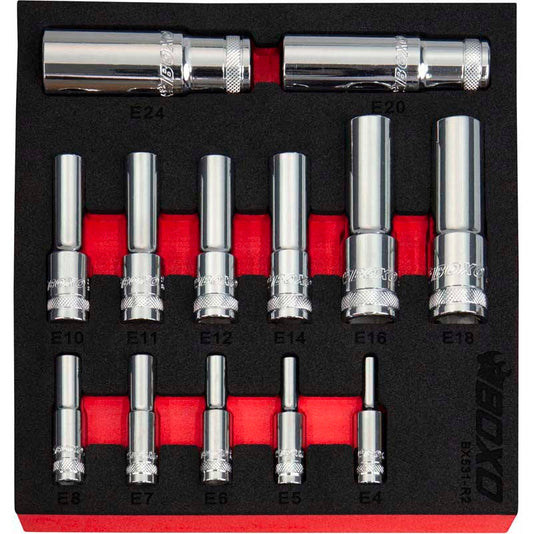 1/4", 3/8" & 1/2" Deep E-Torx Socket Set E4-E24-Boxo-Equipment