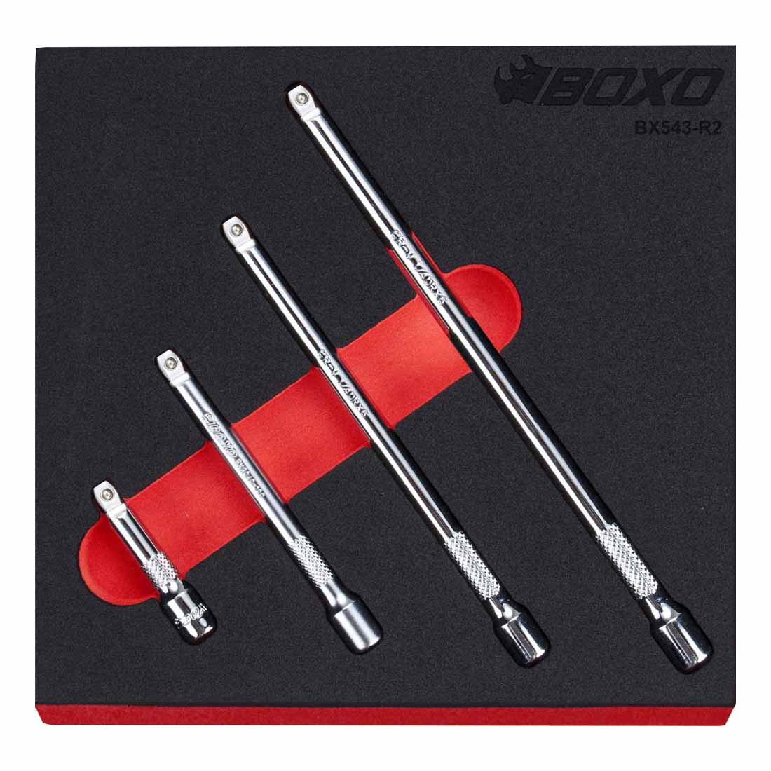 BOXO 4Pc 1/4" Wobble Extension Set