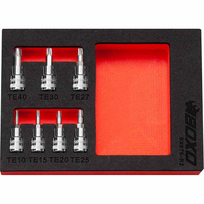 BOXO 7Pc 1/4" Torx Extractor Bit Socket Set
