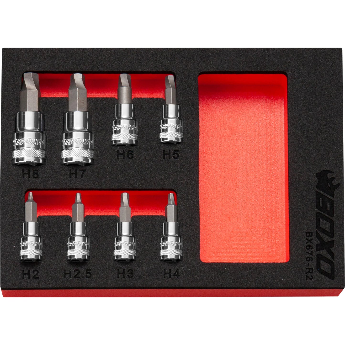 BOXO 8Pc 1/4" & 3/8" Hex Extractor Bit Socket Set