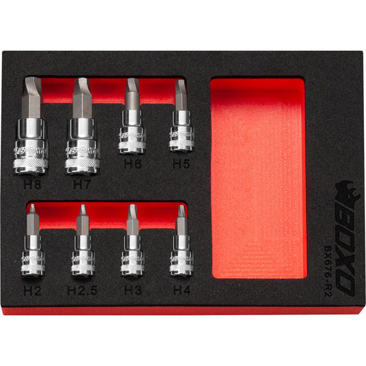 BOXO 8Pc 1/4" & 3/8" Hex Extractor Bit Socket Set