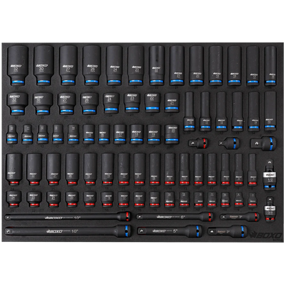 BOXO 81Pc 3/8" & 1/2" Drive Master Impact Socket Set