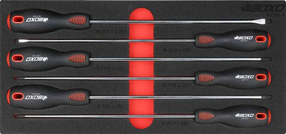 BOXO 6Pc 250mm Long Screwdriver Set in EVA Foam