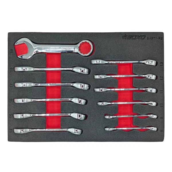 BOXO 12 Pc Stubby Combination Spanner Set