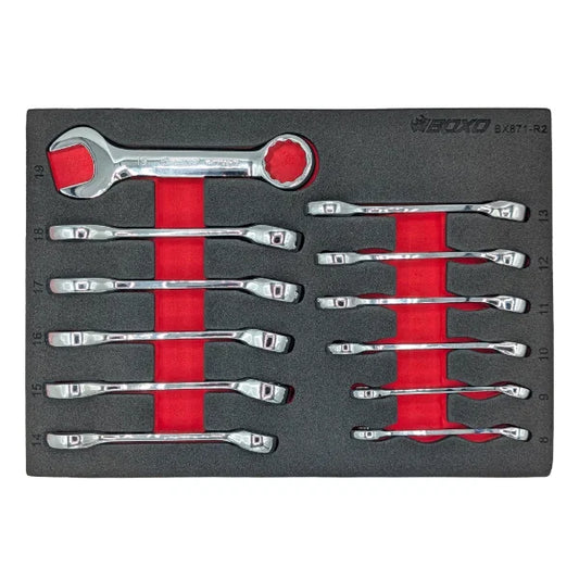 BOXO 12Pc Stubby Combination Spanner Set