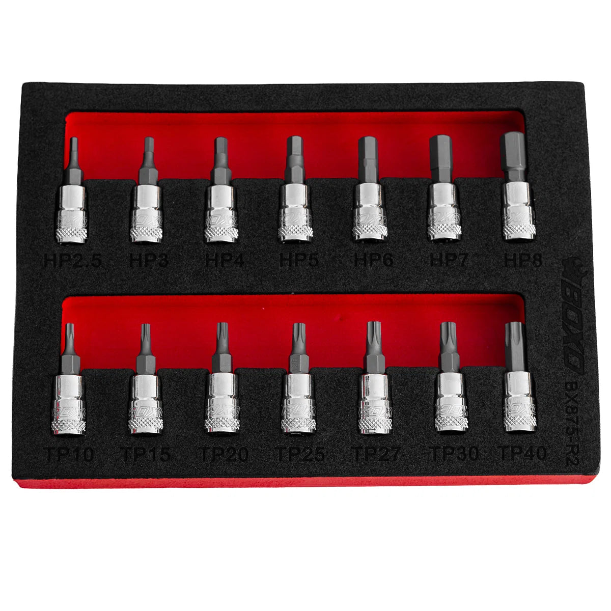 BOXO 14Pc 1/4" Tamperproof Hex & Torx Bit Socket Set