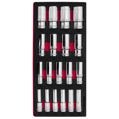 BOXO 1/2" 6Pt Deep Socket Set (10mm - 32mm)