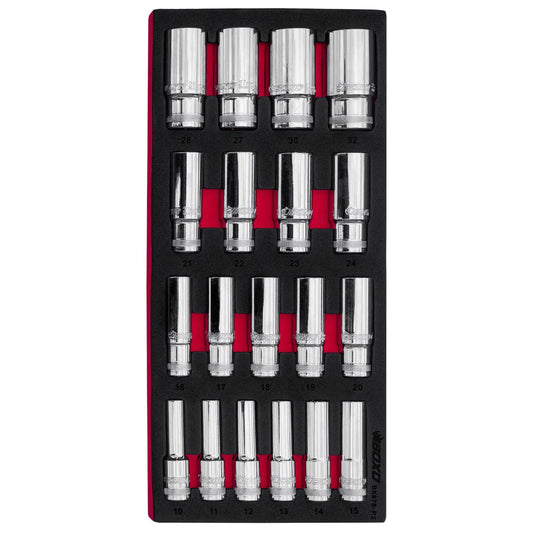 BOXO 1/2" 6Pt Deep Socket Set (10mm - 32mm)