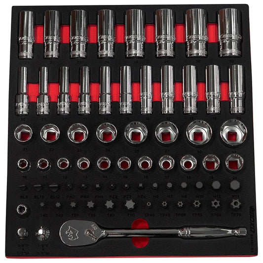 BOXO 1/2" 6Pt Master Socket Set in EVA Foam